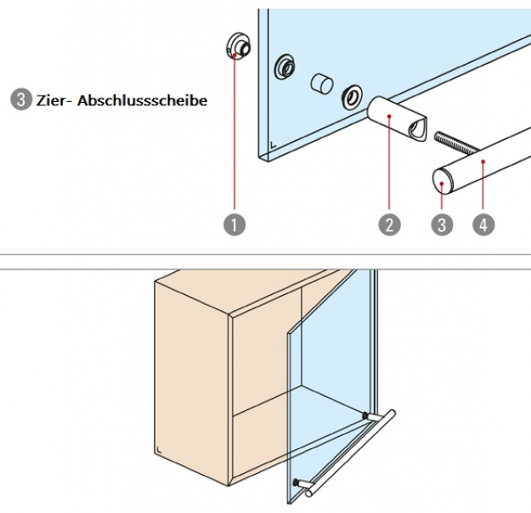 Zier-Abschlussscheibe montagebeispiel